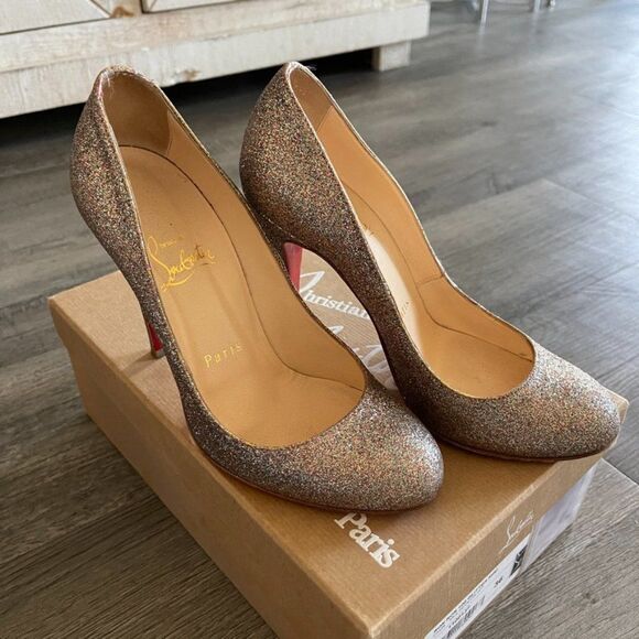 CHRISTIAN LOUBOUTIN Multicolor Glitter Mini Ron Ron 100 Size 36 - Picture 11 of 13